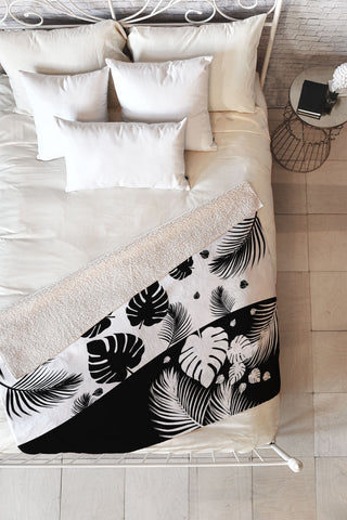 Viviana Gonzalez Black and white collection 05 Fleece Throw Blanket