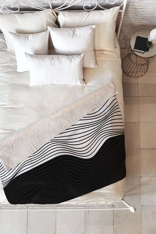Viviana Gonzalez Black and white collection 06 Fleece Throw Blanket
