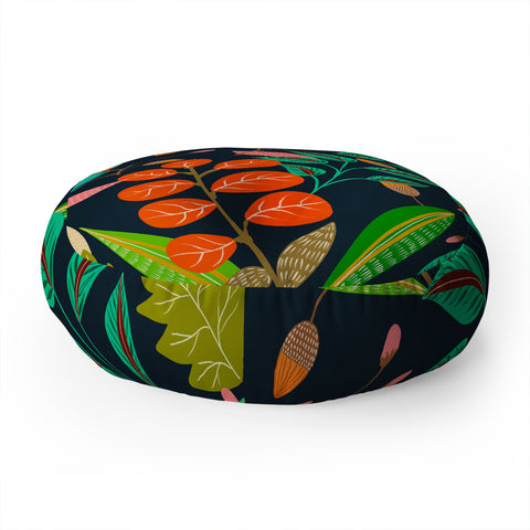 Viviana Gonzalez Botanic Floral 1 Floor Pillow Round