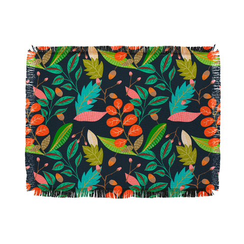 Viviana Gonzalez Botanic Floral 1 Throw Blanket