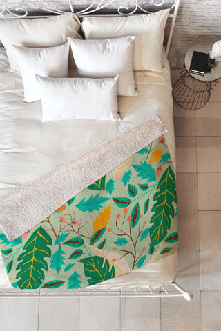 Viviana Gonzalez Botanic Floral 2 Fleece Throw Blanket