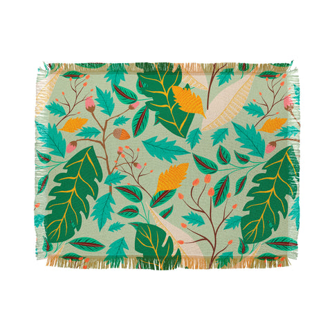 Viviana Gonzalez Botanic Floral 2 Throw Blanket