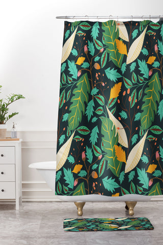 Viviana Gonzalez Botanic Floral 3 Shower Curtain And Mat