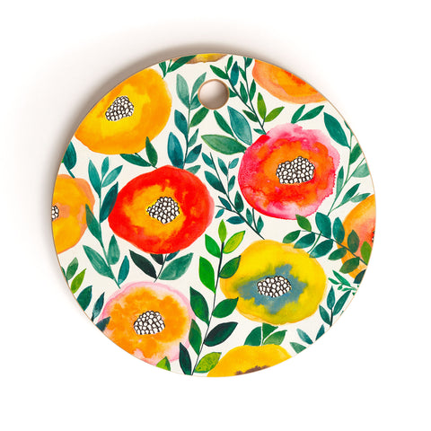 Viviana Gonzalez Botanic Floral 5 Cutting Board Round