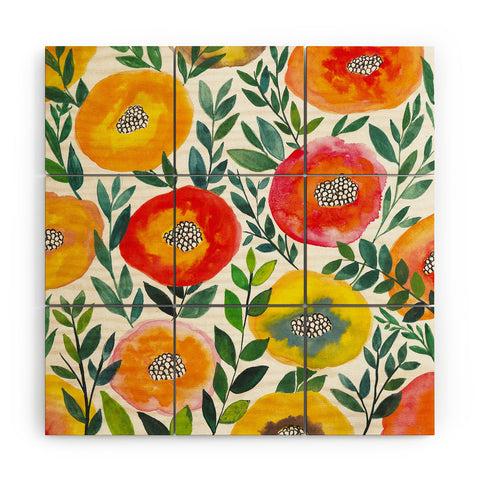 Viviana Gonzalez Botanic Floral 5 Wood Wall Mural