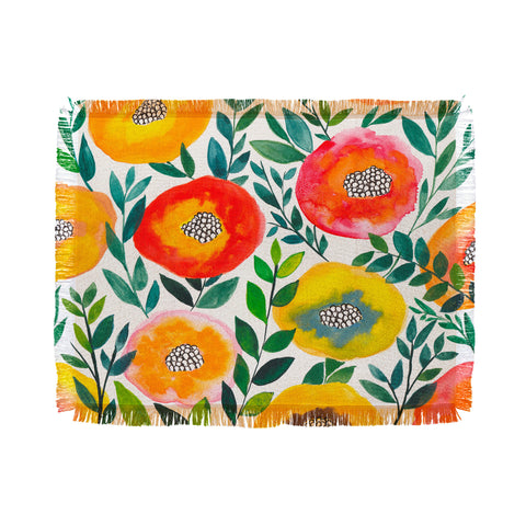 Viviana Gonzalez Botanic Floral 5 Throw Blanket