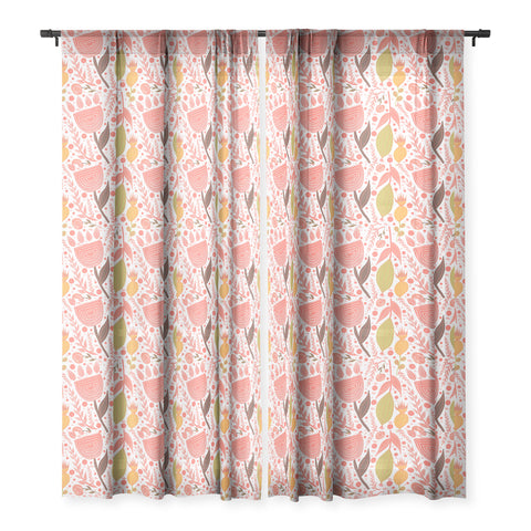 Viviana Gonzalez Botanic Floral 7 Sheer Window Curtain
