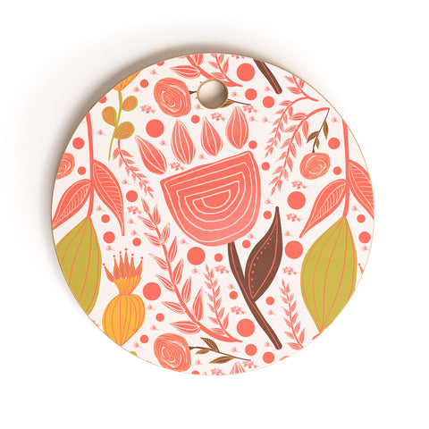 Viviana Gonzalez Botanic Floral 7 Cutting Board Round