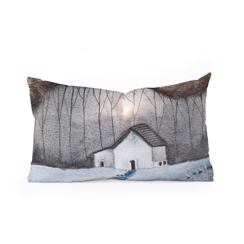 Viviana Gonzalez Cottage In The Woods 3 Oblong Throw Pillow