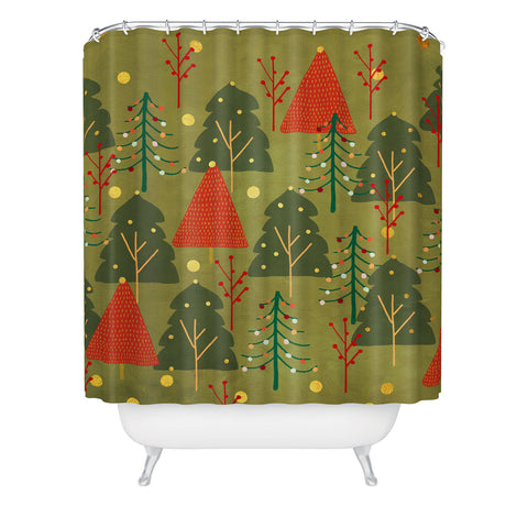 Viviana Gonzalez Decor Modern Christmas 3 Shower Curtain
