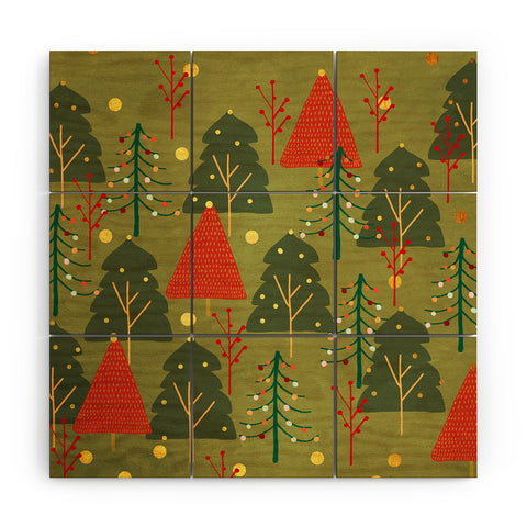 Viviana Gonzalez Decor Modern Christmas 3 Wood Wall Mural
