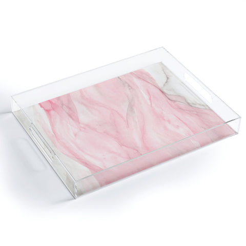 Viviana Gonzalez Delicate pink waves Acrylic Tray