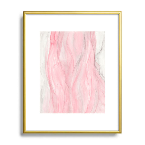 Viviana Gonzalez Delicate pink waves Metal Framed Art Print