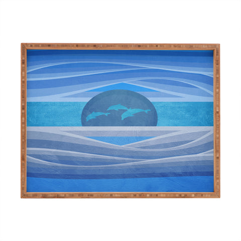 Viviana Gonzalez Dolphins Love Rectangular Tray