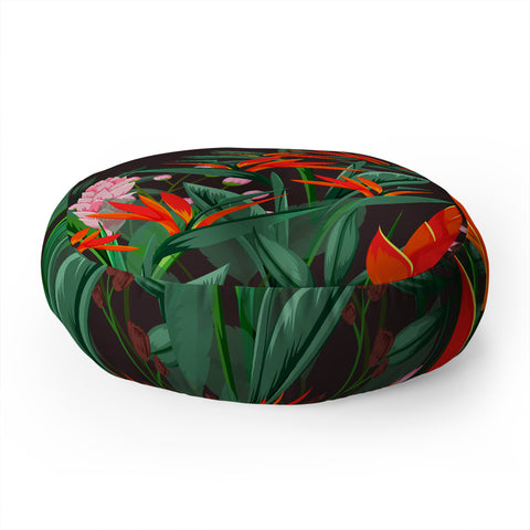 Viviana Gonzalez Dramatic Florals collection 01 Floor Pillow Round