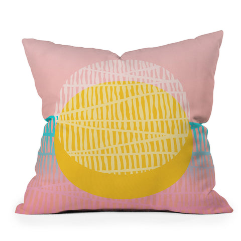 Viviana Gonzalez Electric minimal sun Throw Pillow