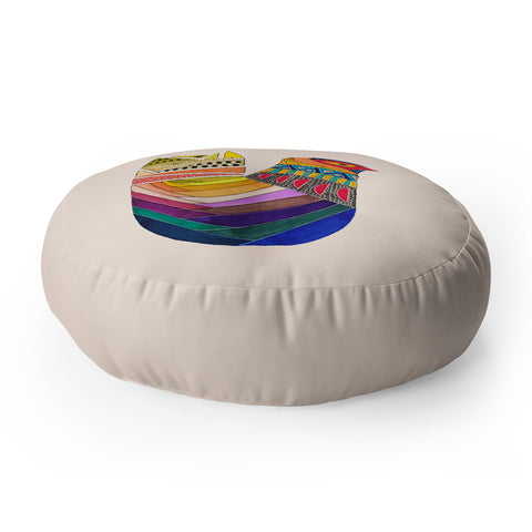 Viviana Gonzalez Ethnic vibes 02 Floor Pillow Round