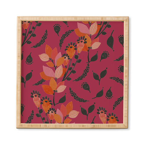 Viviana Gonzalez Floral Magenta vibes 01 Framed Wall Art