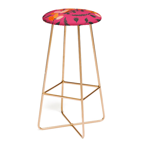 Viviana Gonzalez Floral Magenta vibes 01 Bar Stool