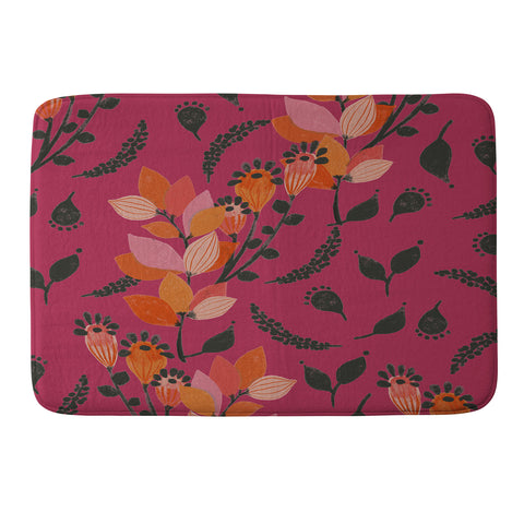Viviana Gonzalez Floral Magenta vibes 01 Memory Foam Bath Mat