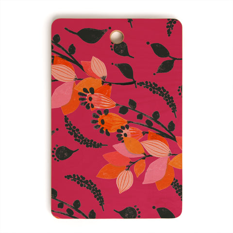 Viviana Gonzalez Floral Magenta vibes 01 Cutting Board Rectangle