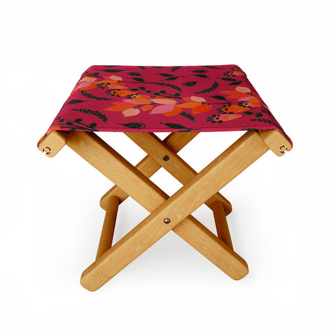 Viviana Gonzalez Floral Magenta vibes 01 Folding Stool