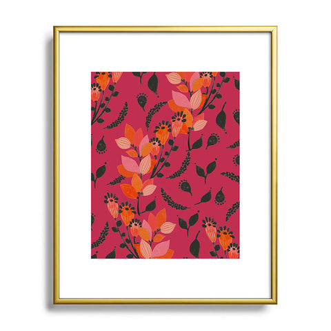 Viviana Gonzalez Floral Magenta vibes 01 Metal Framed Art Print