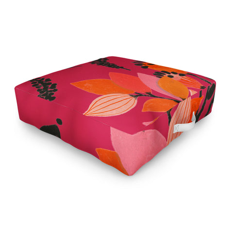 Viviana Gonzalez Floral Magenta vibes 01 Outdoor Floor Cushion