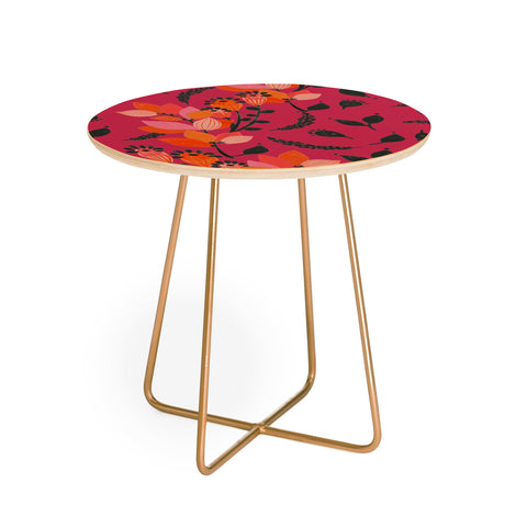 Viviana Gonzalez Floral Magenta vibes 01 Round Side Table