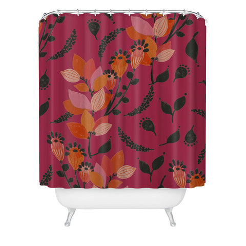 Viviana Gonzalez Floral Magenta vibes 01 Shower Curtain