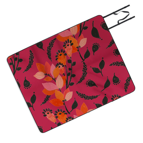 Viviana Gonzalez Floral Magenta vibes 01 Picnic Blanket