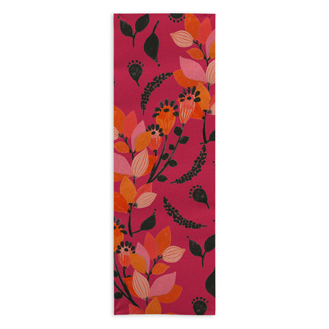 Viviana Gonzalez Floral Magenta vibes 01 Yoga Towel