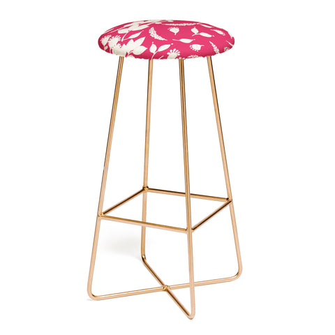 Viviana Gonzalez Floral Magenta vibes 02 Bar Stool
