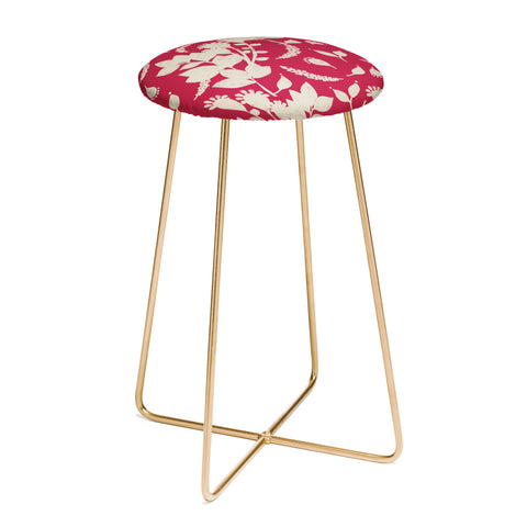 Viviana Gonzalez Floral Magenta vibes 02 Counter Stool