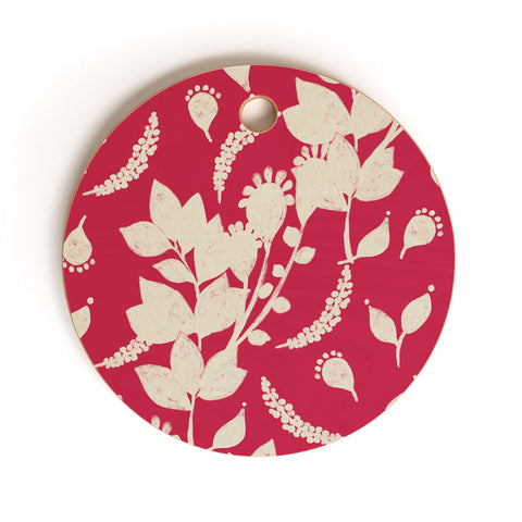 Viviana Gonzalez Floral Magenta vibes 02 Cutting Board Round