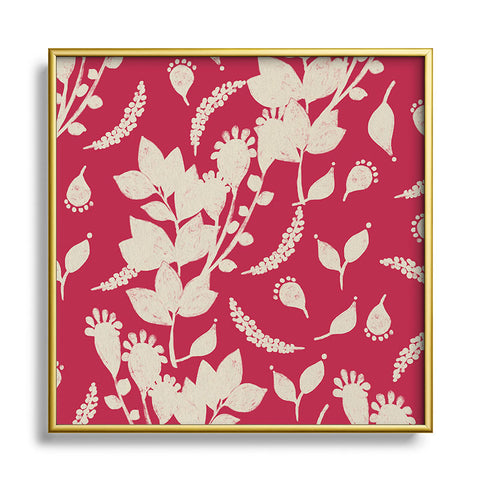 Viviana Gonzalez Floral Magenta vibes 02 Square Metal Framed Art Print