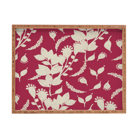 Viviana Gonzalez Floral Magenta vibes 02 Rectangular Tray