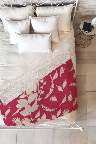Viviana Gonzalez Floral Magenta vibes 02 Fleece Throw Blanket