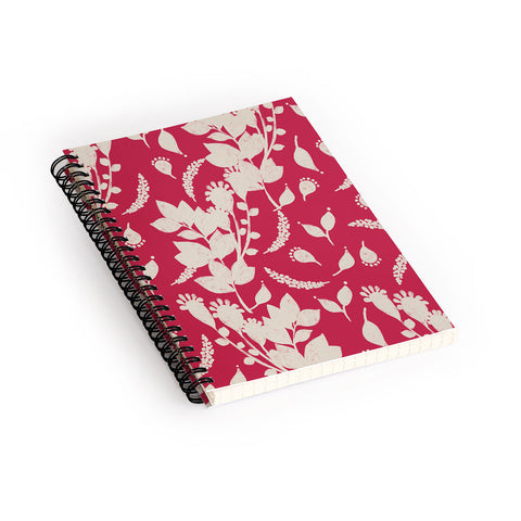 Viviana Gonzalez Floral Magenta vibes 02 Spiral Notebook
