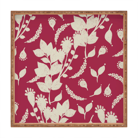 Viviana Gonzalez Floral Magenta vibes 02 Square Tray