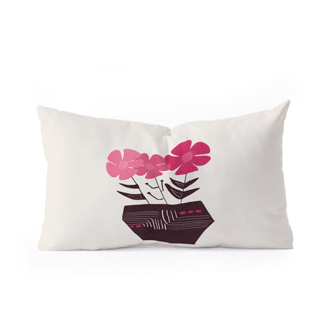 Viviana Gonzalez Floral vibes III Oblong Throw Pillow