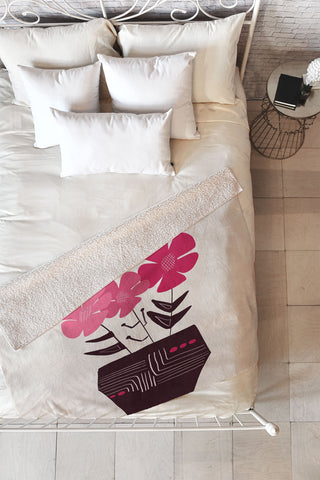 Viviana Gonzalez Floral vibes III Fleece Throw Blanket