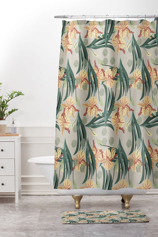 Viviana Gonzalez Florals pattern 01 Shower Curtain And Mat