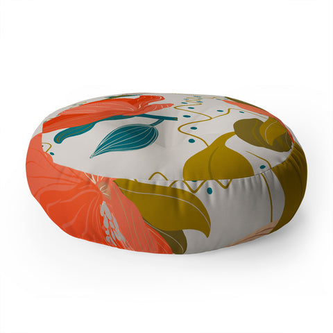 Viviana Gonzalez Florals pattern 02 Floor Pillow Round