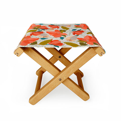 Viviana Gonzalez Florals pattern 02 Folding Stool