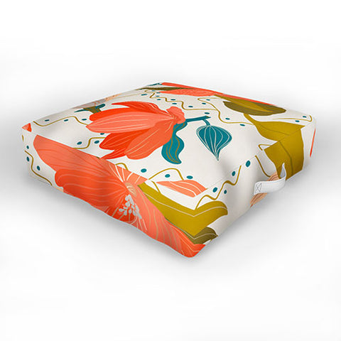 Viviana Gonzalez Florals pattern 02 Outdoor Floor Cushion