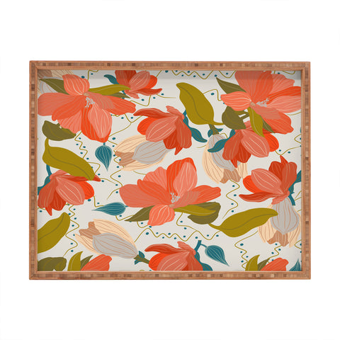 Viviana Gonzalez Florals pattern 02 Rectangular Tray