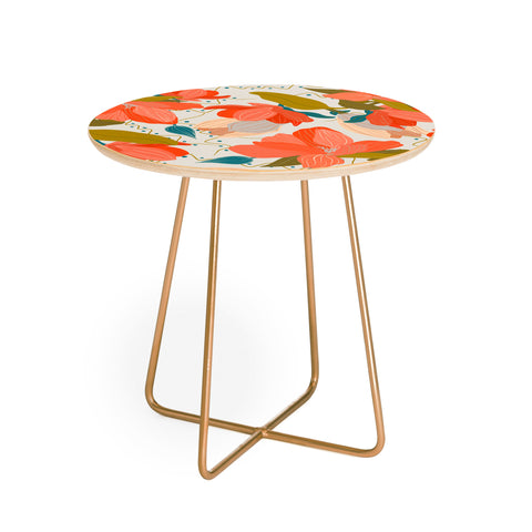 Viviana Gonzalez Florals pattern 02 Round Side Table