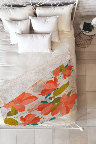 Viviana Gonzalez Florals pattern 02 Fleece Throw Blanket