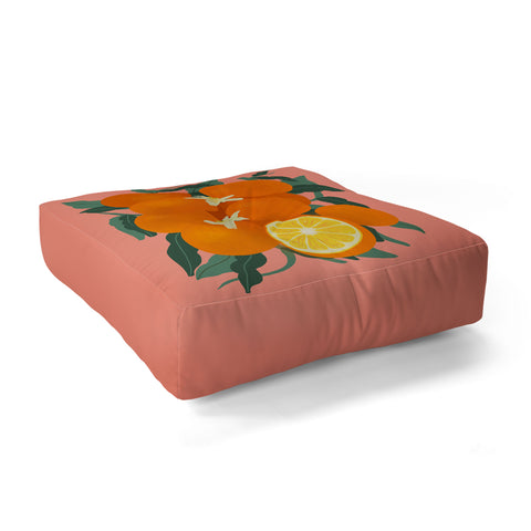 Viviana Gonzalez Fruit Harvest 01 Oranges Floor Pillow Square
